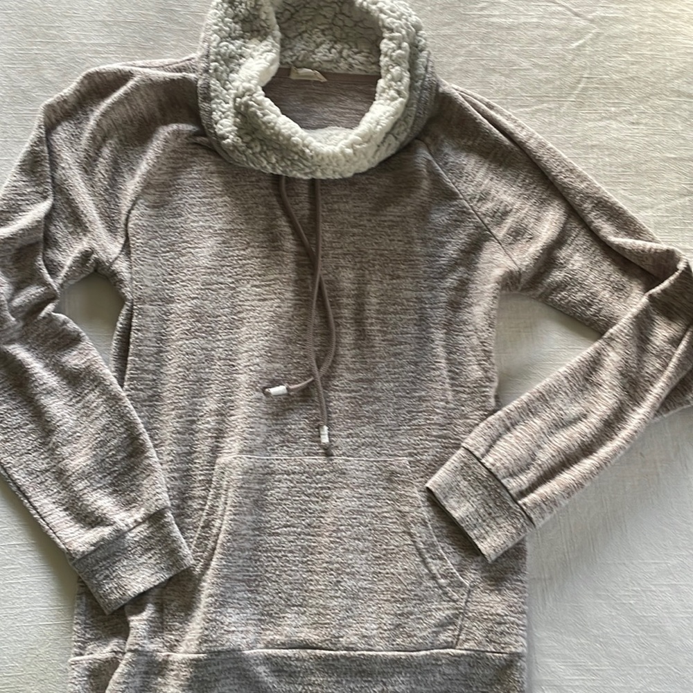Hem & Thread Cozy Cowlneck Faux Sherling Sweatshirt